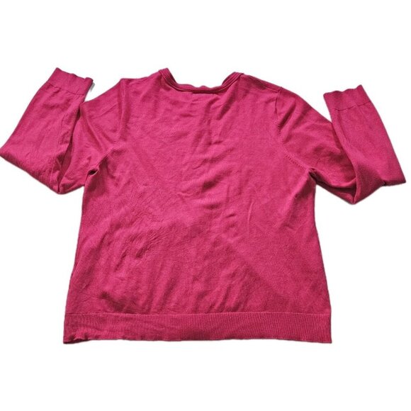Calvin Klein Cardigan Women XL Pink LS Knit Unlined Stretch Branded Buttons Boho - Picture 15 of 15